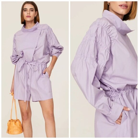 Aknvas Romper Women Small Purple Cotton Long Sleeve Ketevan Romper Streetwear - Picture 1 of 13